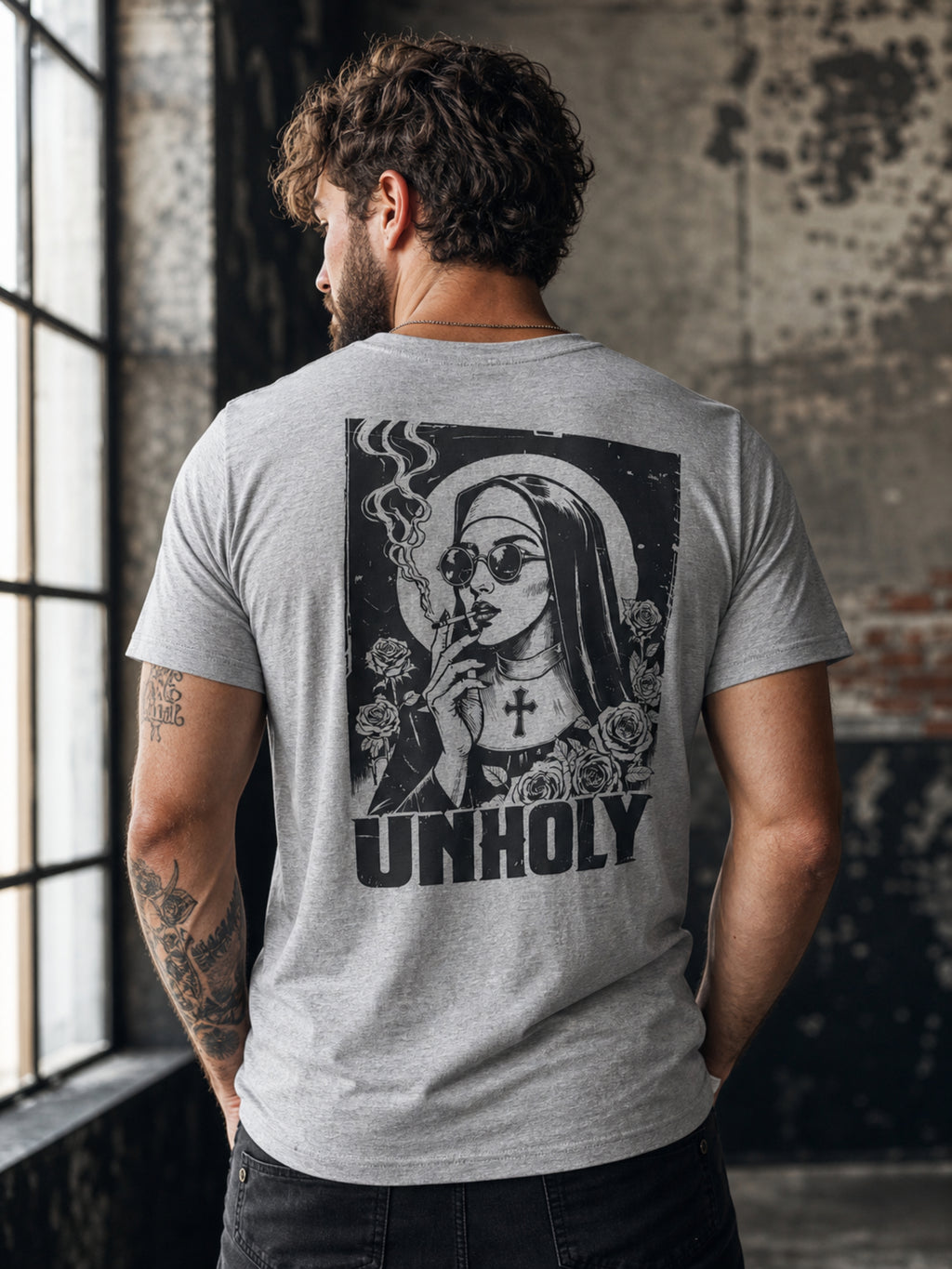 Unholy Nun Smoking T-Shirt