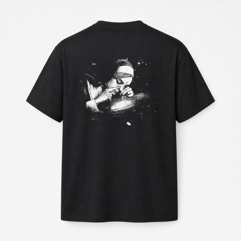 Unholy Nun Snorting Lines T-Shirt