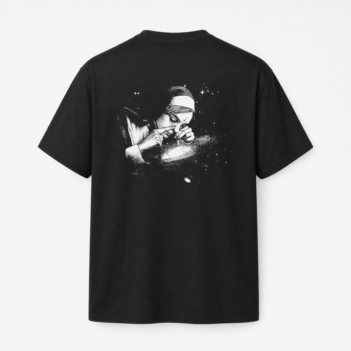 Unholy Nun Snorting Lines T-Shirt